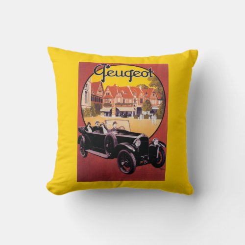 Peugeot Automobile Promotional Poster Throw Pillow