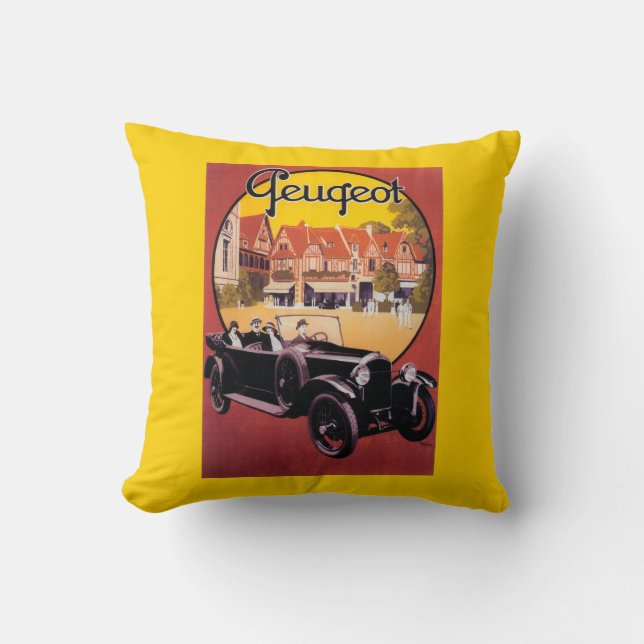 Peugeot Automobile Promotional Poster Throw Pillow (Front)