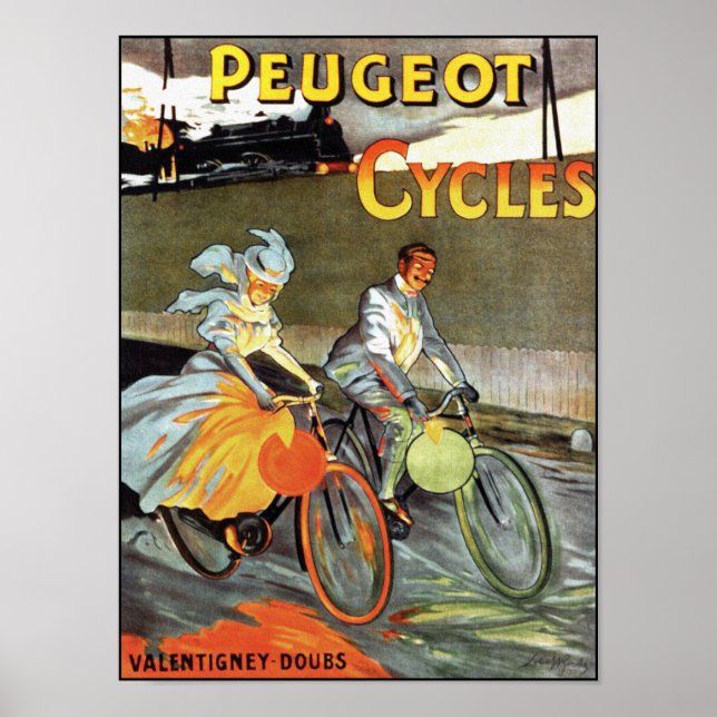 Peugeot Cycles - Vintage Bicycle Poster (Front)