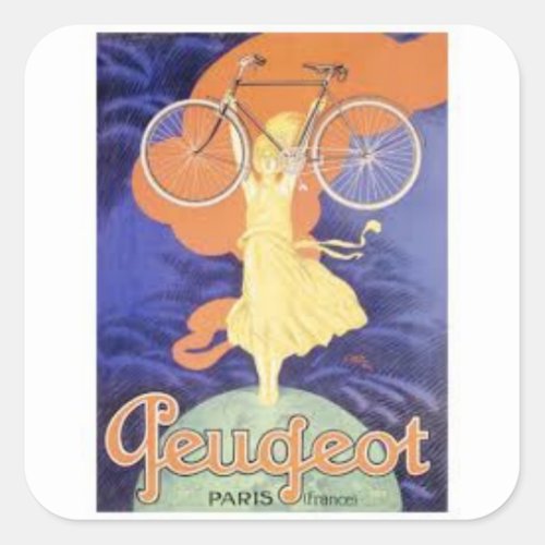 Peugeot Vintage Square Sticker
