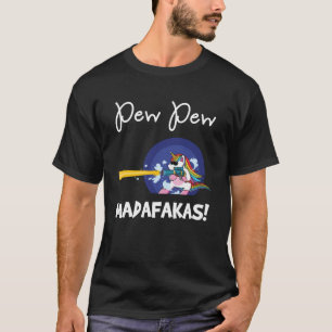 PEW Madafakas fantasy Angry Rainbow Unicorn With G T-Shirt