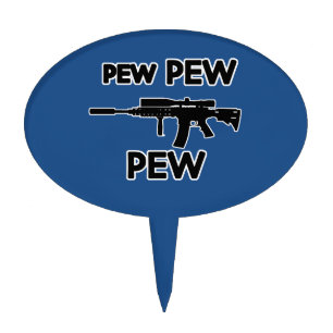 Pew pew gun cake topper