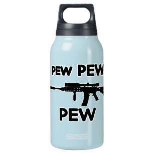 Pew pew gun insulated water bottle