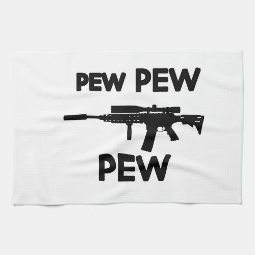 Pew pew gun kitchen towel