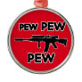 Pew pew gun metal ornament