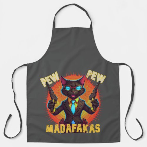 Pew Pew Madafakas Black Cat Apron