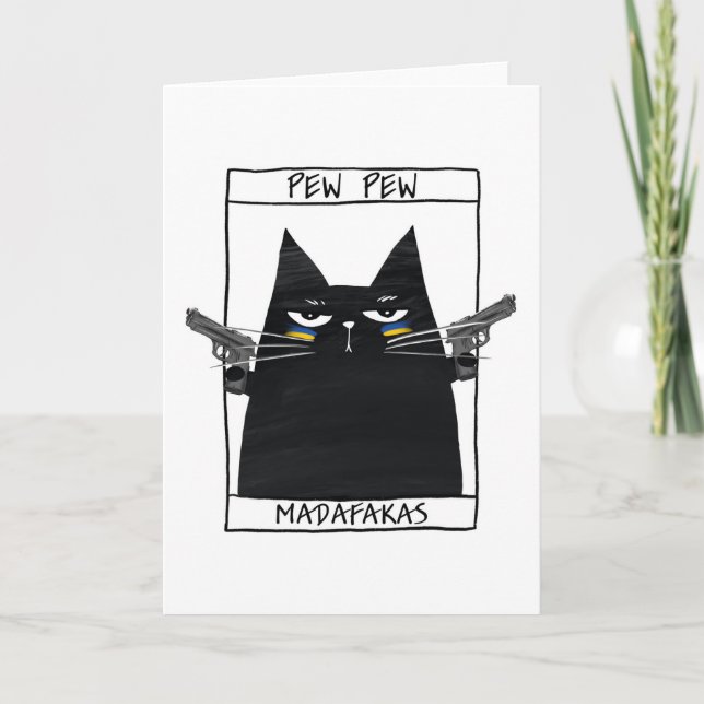 Pew Pew Madafakas Letterpress Thank You Card (Front)