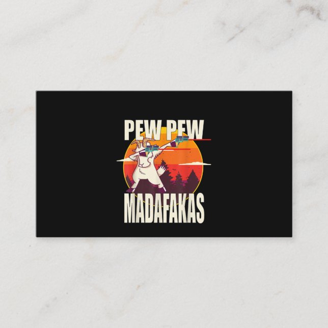 Pew Pew Madafakas Pew Pew Madafakas Goat Business Card (Front)