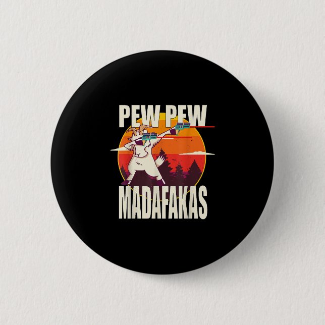 Pew Pew Madafakas Pew Pew Madafakas Goat Button (Front)