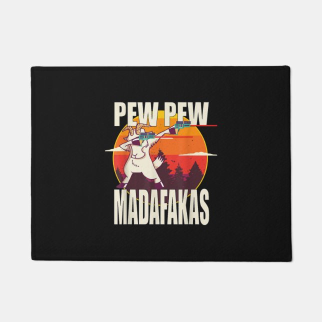 Pew Pew Madafakas Pew Pew Madafakas Goat Doormat (Front)