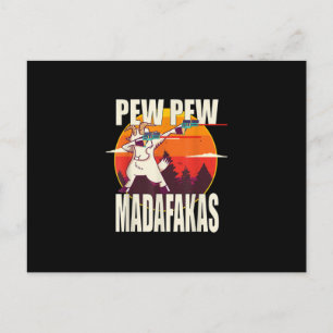 Pew Pew Madafakas Pew Pew Madafakas Goat Invitation Postcard