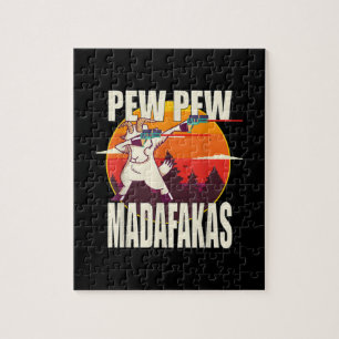 Pew Pew Madafakas Pew Pew Madafakas Goat Jigsaw Puzzle