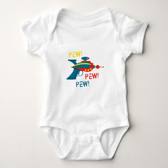 Pew! Pew! Pew! Baby Bodysuit (Front)