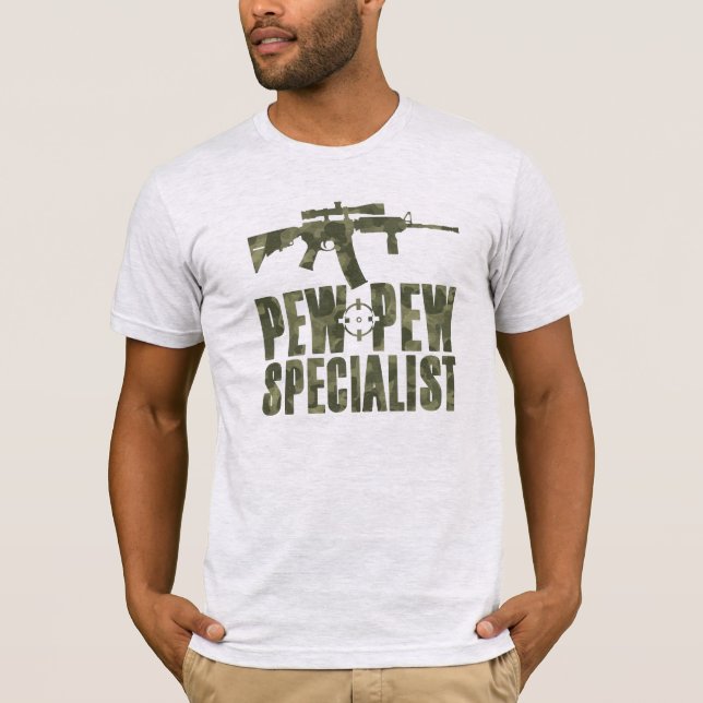 Pew Pew Specialist Airsoft/Paintball T-Shirt (Front)
