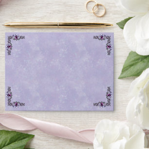 Pewter and Purple Jewel Wedding Envelope