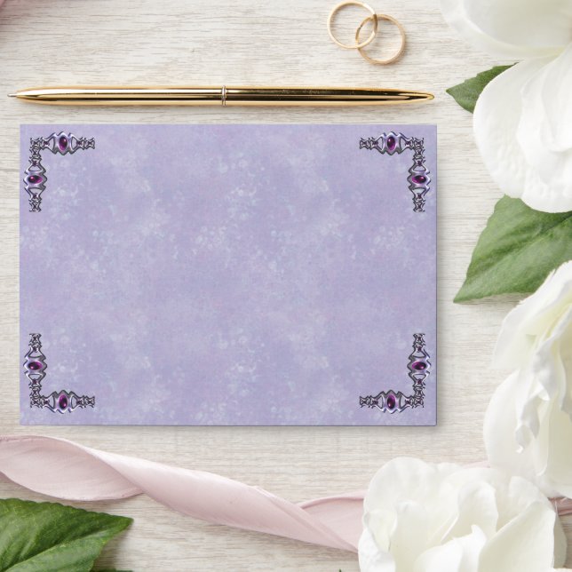 Pewter and Purple Jewel Wedding Envelope (Wedding)