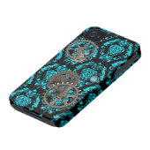 Pewter and Turquoise Steampunk Casemate Case-Mate iPhone Case (Bottom)