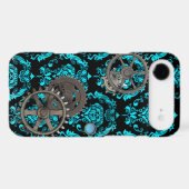 Pewter and Turquoise Steampunk Casemate Case-Mate iPhone Case (Back (Horizontal))