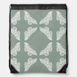 Pewter Arts and Crafts Butterflies Drawstring Bag