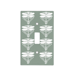 Pewter Arts and Crafts Dragonflies Light Switch Cover