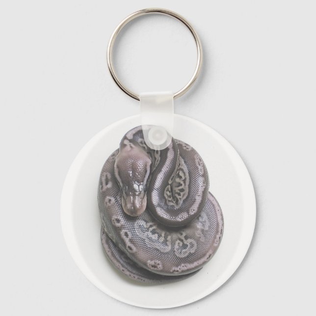 Pewter Ball Python Keychain (Front)