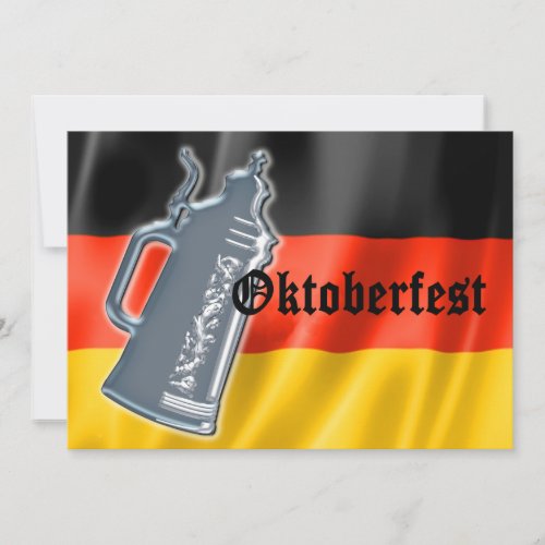 Pewter Beer Stein German Flag Oktoberfest Invitation