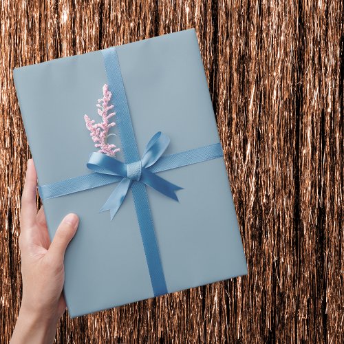 Pewter Blue Solid Color Wrapping Paper