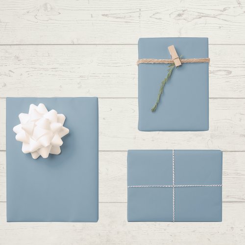 Pewter Blue Solid Color Wrapping Paper Sheets