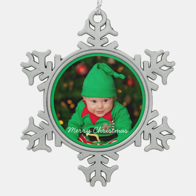 Pewter Christmas Ornaments With Baby (Front)