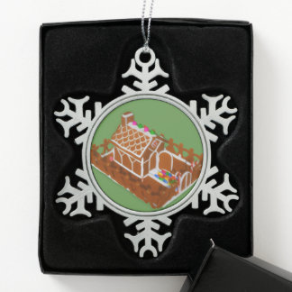 Pewter Christmas Snowflake Ornament Gingerbread H