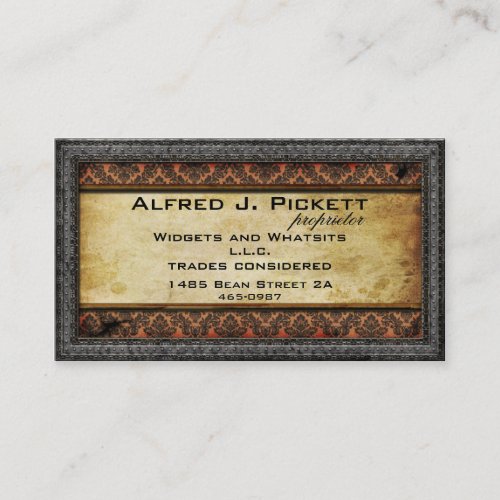 Pewter Frame Steampunk Cogs Business Card