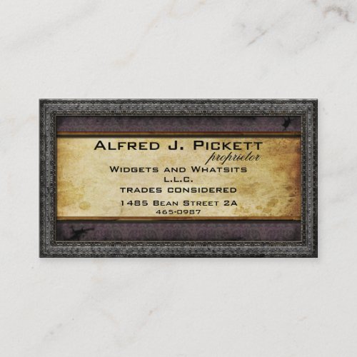 Pewter Frame Steampunk Cogs Business Card