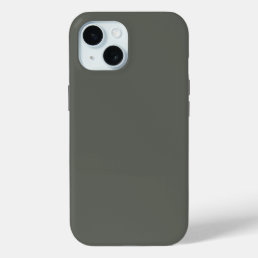 Pewter Green Solid Color iPhone 15 Case