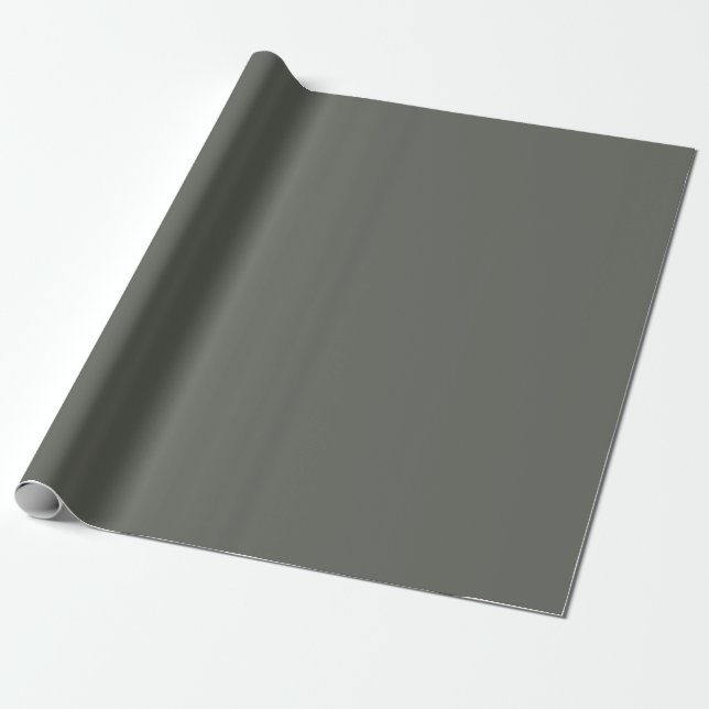 Pewter Green Solid Color Wrapping Paper (Unrolled)
