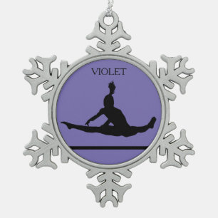 PEWTER GYMNASTICS SNOWFLAKE ORNAMENT. CHRISTMAS ORNAMENT