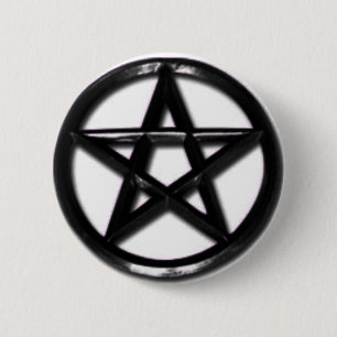 Pewter Pentacle pagan button