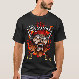 Pewter Power Buccaneer - Red and Black Pirate Fan T-Shirt
