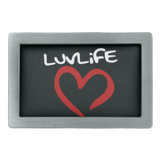 Pewter Rectangle Luv Life Belt Buckle