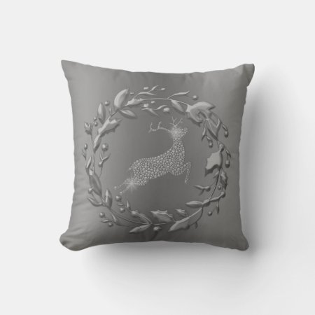 Pewter Reindeer and Wreath Christmas