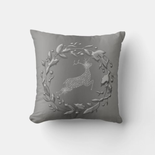 Pewter Reindeer and Wreath Christmas