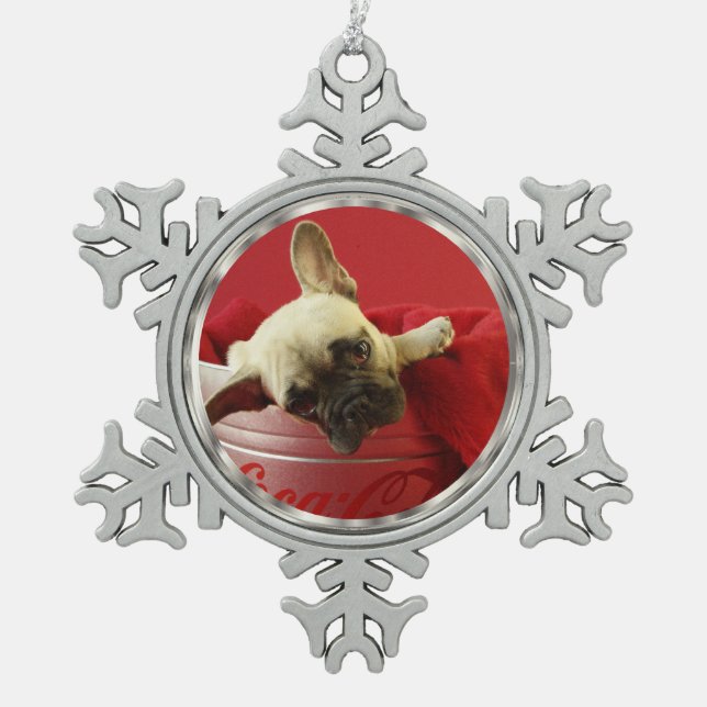 Pewter Snowflake DIY Photo Christmas Ornament (Front)