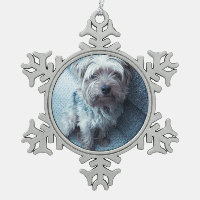 Pewter Snowflake Oranament Christmas Ornament (Front)