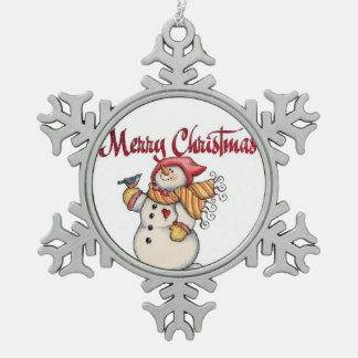 Pewter Snowflake Ornament/Snowman Christmas Ornament