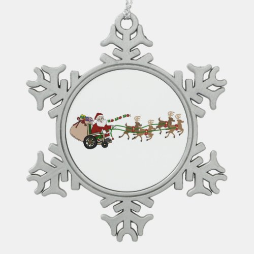 Pewter Snowflake Ornament _ Wheelchair Santa