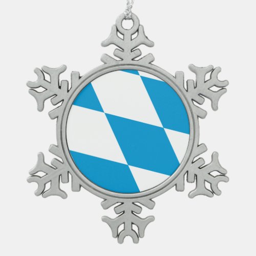 Pewter Snowflake Ornament with Bavaria Flag