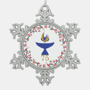 Pewter Snowflake Ornament with Logo