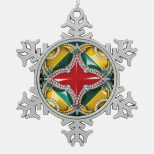 Pewter Snowflake Ornament with Los Angeles Colors