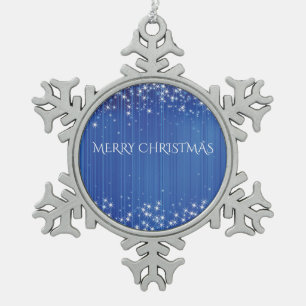 PEWTER SNOWFLAKE TREE ORNAMENT. SNOWFLAKE PEWTER CHRISTMAS ORNAMENT