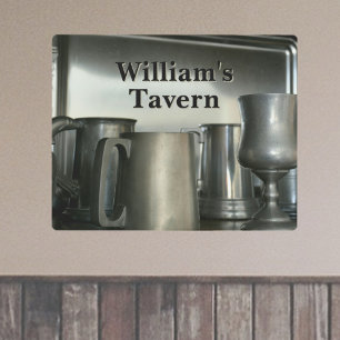 Pewter Steins Tavern Drinkware Photographic Metal Print