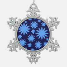 Pewter Tree Ornament Blue Custom